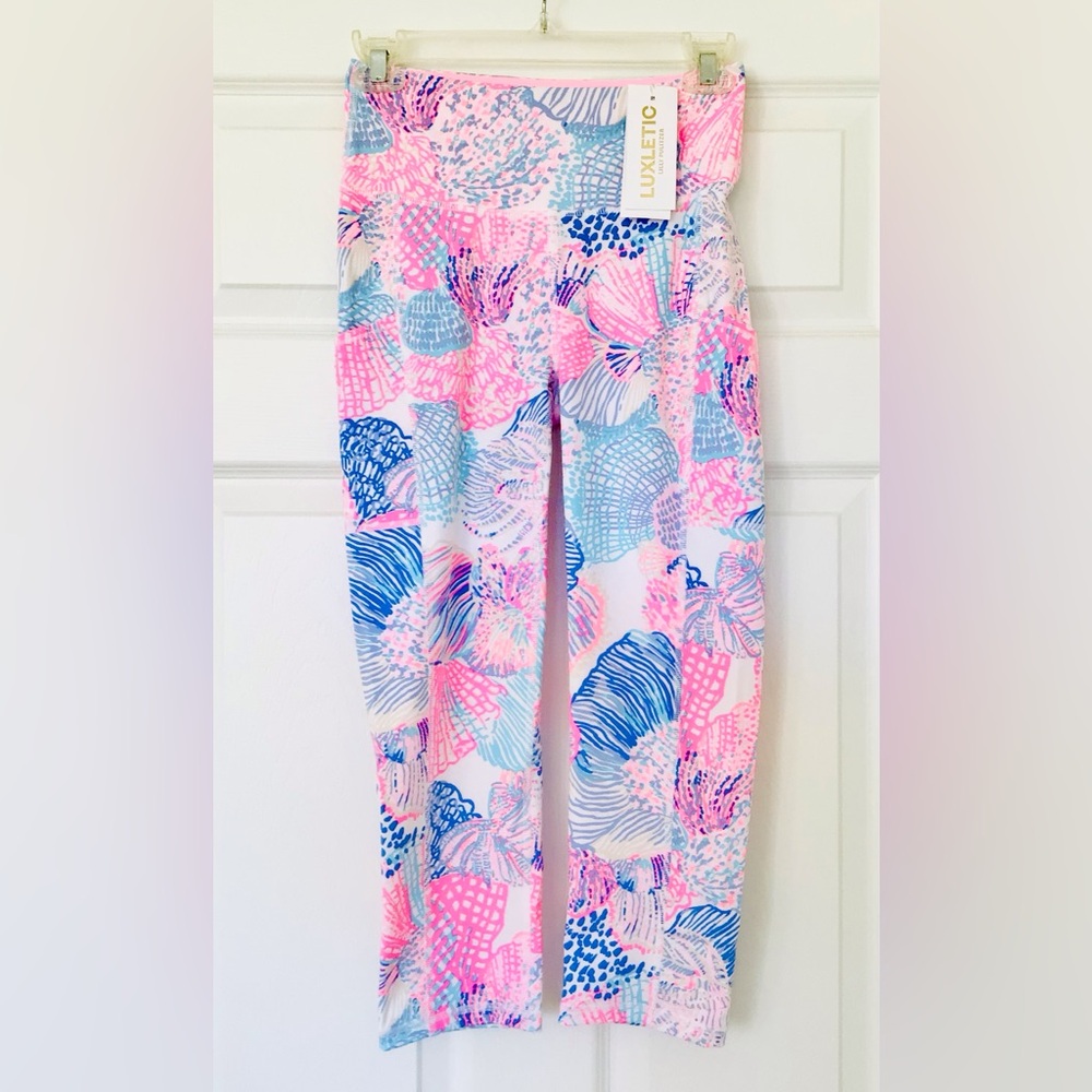 Lilly Pulitzer Weekender Luxletic 21”High Rise Leggings-Multi Roar Of The Seas - Picture 3 of 10